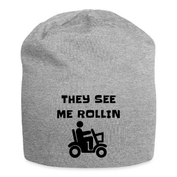 Ils me voient rouler avec mon scooter de mobilité # - Bonnet en jersey - gris chiné - Devant