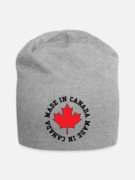 Made in Canada – Ahornblatt Statement - Jersey-Beanie - Grau meliert
