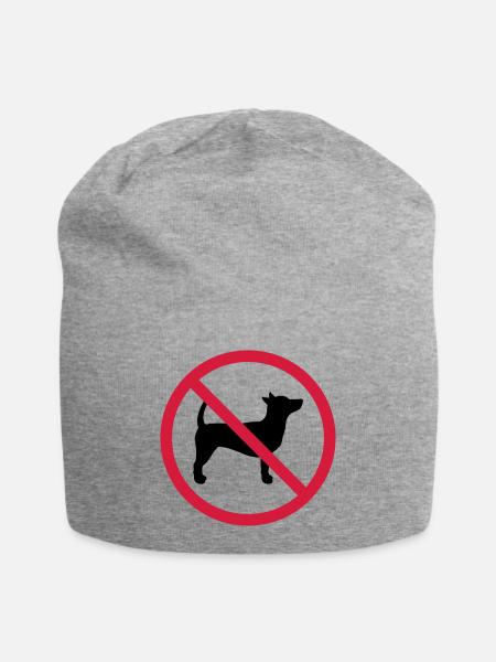 Kein Hund Verboten Schild Umriss Schatten Clipart - Jersey-Beanie - Grau meliert