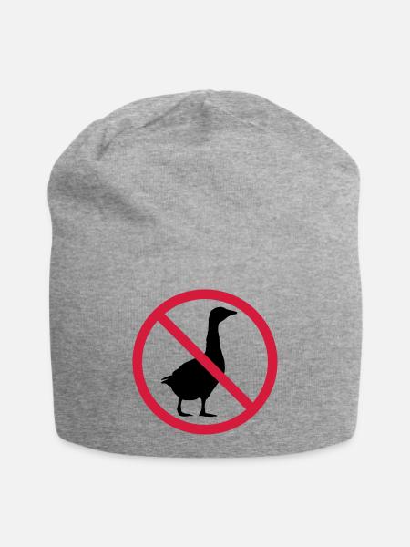 Gans Verboten Schild - Jersey-Beanie - Grau meliert