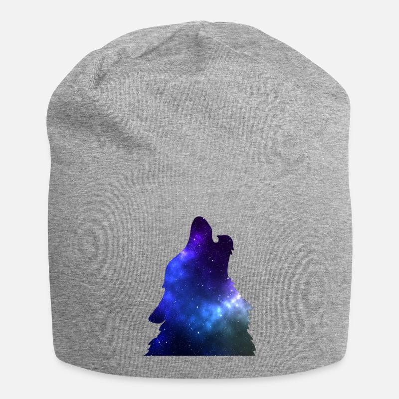 galaxy wolf blue - Jersey Beanie - heather grey