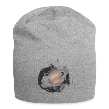 planet Saturn, planet, alien - Jersey Beanie - heather grey - Front