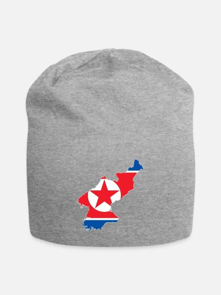 Nordkorea - Jersey-Beanie - Grau meliert
