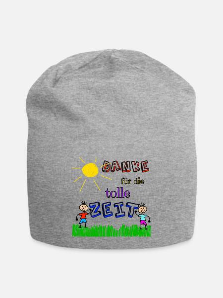 Danke für die tolle Zeit - Jersey-Beanie - Grau meliert