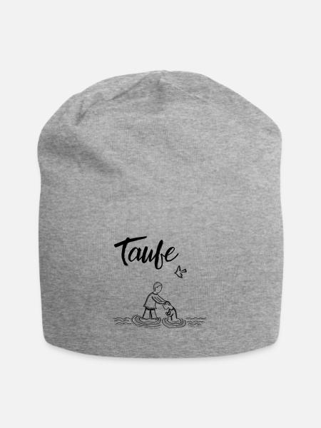 Taufe im Fluss Gottesdienst Taufgeschenk Paten - Jersey-Beanie - Grau meliert