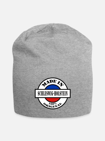 MADE IN SCHLESWIG HOLSTEIN Lübeck Geschenk - Jersey-Beanie - Grau meliert