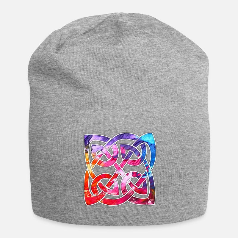Conception de noeud celtique coloré - Bonnet en jersey - gris chiné