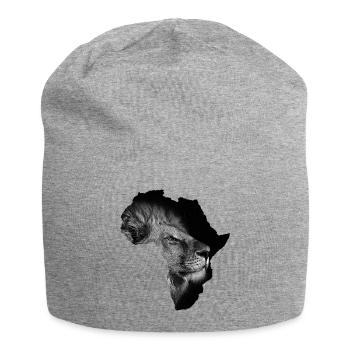 continent africa lion - Jersey Beanie - heather grey - Front