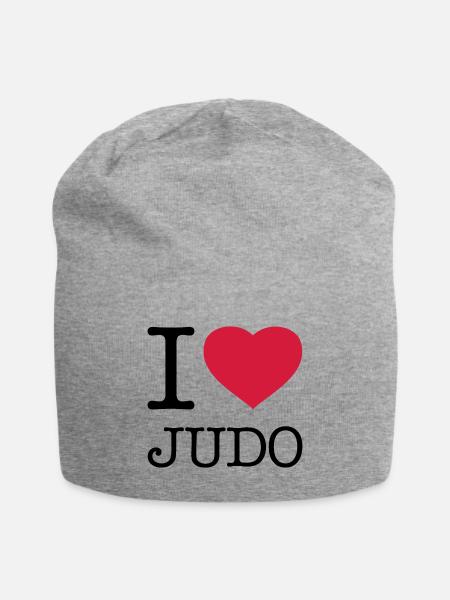 I LOVE JUDO - Jersey-Beanie - Grau meliert