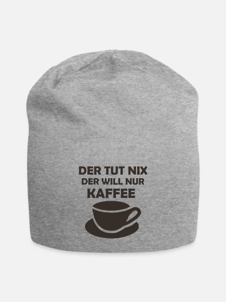 Kaffee Spruch Büro - Jersey-Beanie - Grau meliert