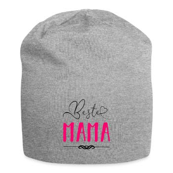 Beste Mama - Jersey-Beanie - Grau meliert - Vorne