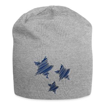 ETOILE. STAR. ETOILES. FÊTE. ANNIVERSAIRE. NOËL. C - Bonnet en jersey - gris chiné - Devant