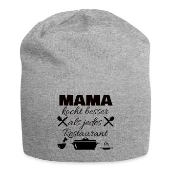 Mama kocht besser als jedes Restaurant - Jersey-Beanie - Grau meliert - Vorne