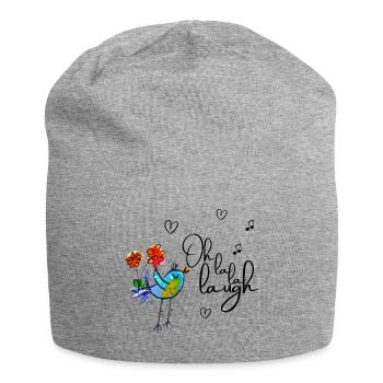 Oh la la laugh - Jersey Beanie - heather grey - Front