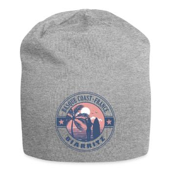 Biarritz Baskische Küste Frankreich Sommer Surfen Design - Jersey-Beanie - Grau meliert - Vorne
