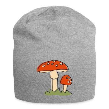 Fliegenpilz Pilze Pilz - Jersey-Beanie - Grau meliert - Vorne