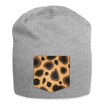 Geopard pocket - Jersey Beanie - heather grey - Front