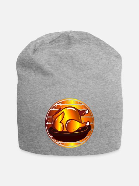 BRATHÄHNCHEN HÄHNCHEN GEFLÜGEL ESSEN GRILLEN - Jersey-Beanie - Grau meliert
