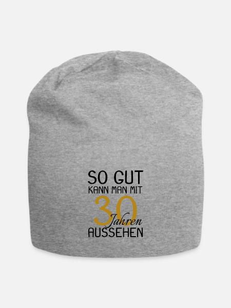 30 Geburtstag - Jersey-Beanie - Grau meliert