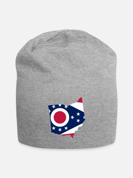 Ohio USA State Ohio Flagge Karte - Jersey-Beanie - Grau meliert