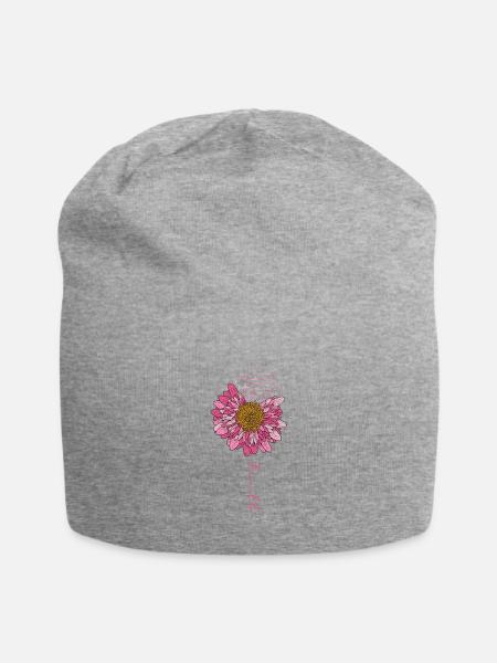 Flower Faith Brustkrebs Bewusstsein - Jersey-Beanie - Grau meliert