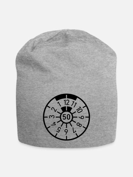 Geburtstag 50 Fünfzig Auto Plakette - Jersey-Beanie - Grau meliert