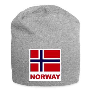 Norwegen Norwegen Flagge - Jersey-Beanie - Grau meliert - Vorne