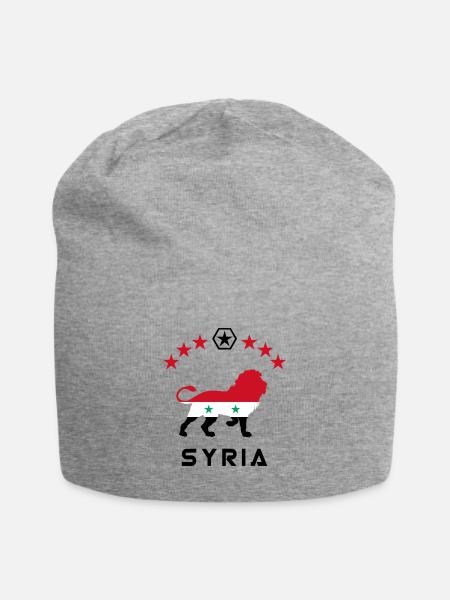 Syrien Löwen Design - Jersey-Beanie - Grau meliert