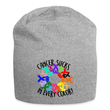 Cancer Awareness Cancer Sucks In Every Color - Jersey Beanie - heather grey - Front