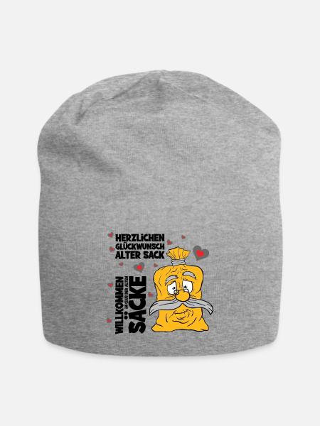 Herzlichen Glückwunsch alter Sack,cooler Spruch - Jersey-Beanie - Grau meliert