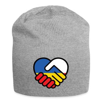 Poland Ukraine Heart pokój pański, pokój Ukrainy - Jersey Beanie - heather grey - Front