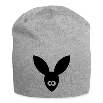 Icône lapin / Lièvre / Lièvre / Liebre / Lepre - Bonnet en jersey - gris chiné - Devant