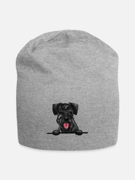 Riesenschnauzerhund für spähende Hundeliebhaber - Jersey-Beanie - Grau meliert