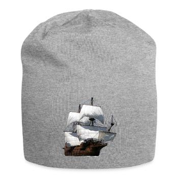 Segelschiff - Jersey-Beanie - Grau meliert - Vorne