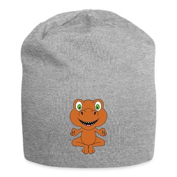 YOGA - PILATES - DINO - DINOSAURIER - FUN - Jersey-Beanie - Grau meliert - Vorne