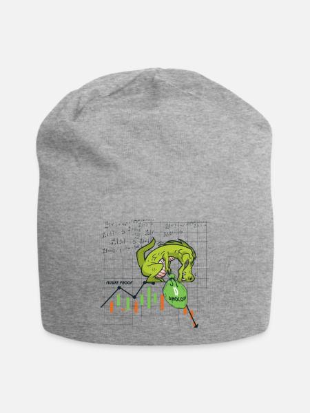 Dinocoin Zukunftssicher ? - Jersey-Beanie - Grau meliert