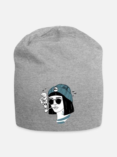Fischerin - Jersey-Beanie - Grau meliert