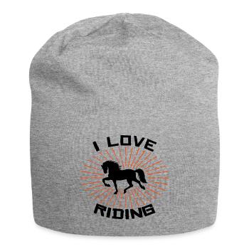 Pferdeliebe Pferde Statement Galopp Islandpferde - Jersey-Beanie - Grau meliert - Vorne