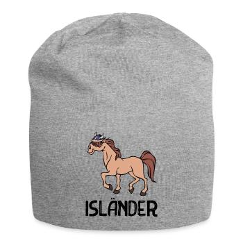 Isländer Pferdenarr Trab Islandpferde Spruch - Jersey-Beanie - Grau meliert - Vorne