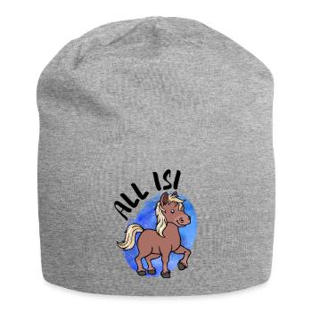 Pferdenarr Islandpferde Pony Statement Islandponys - Jersey-Beanie - Grau meliert - Vorne