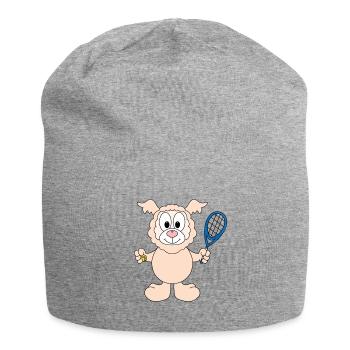 LAMA - ALPAKA - TENNIS - SPORT - TIERISCH - Jersey-Beanie - Grau meliert - Vorne