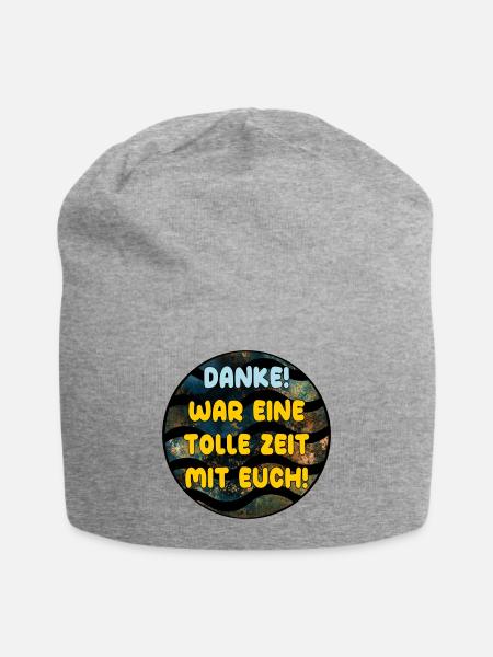Abschiedsgeschenke Team DANKE TOLLE ZEIT MIT EUCH - Jersey-Beanie - Grau meliert