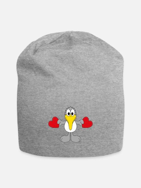 MÖWE - LIEBE - LOVE - MEER - SEE - VOGEL - TIER - Jersey-Beanie - Grau meliert