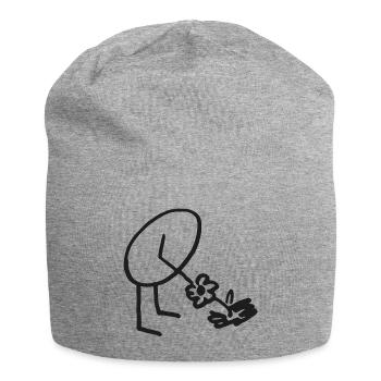 Sensibel mit allen Sinnen wahrnehmen - Jersey-Beanie - Grau meliert - Vorne