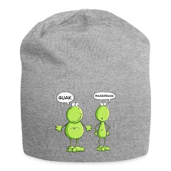Quak und Magerquak Frosch I Quark Magerquark Fun - Jersey-Beanie - Grau meliert - Vorne