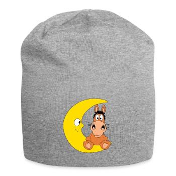 MOND - PFERD - PONY - TIERISCH - TIER - Jersey-Beanie - Grau meliert - Vorne