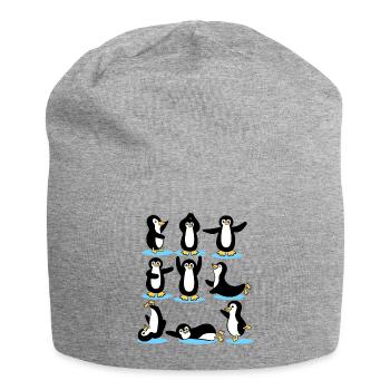 Cool Eislaufen Pinguin Arktis Eis Tier Vogel - Jersey-Beanie - Grau meliert - Vorne