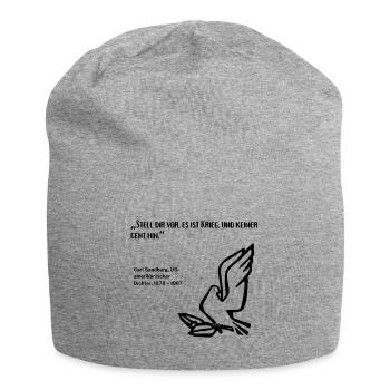 Zitat US-Amerikanischer Dichter Krieg Frieden - Jersey-Beanie - Grau meliert - Vorne