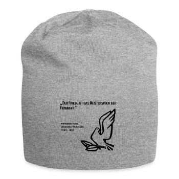 Friedenszitat von Immanuel Kant. Meinung zeigen! - Jersey-Beanie - Grau meliert - Vorne