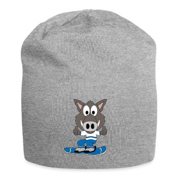 WILDSCHWEIN - SNOWBOARD - PISTENSAU - SPORT - Jersey-Beanie - Grau meliert - Vorne